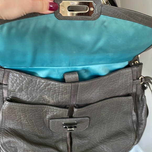 COACH hobo with gold details and toffany blue interior retail $495 - Picture 9 of 16